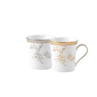 WEDGWOOD X Vera Wang王薇薇 1076035 蕾丝陶瓷杯 250ml*2 金色+白金