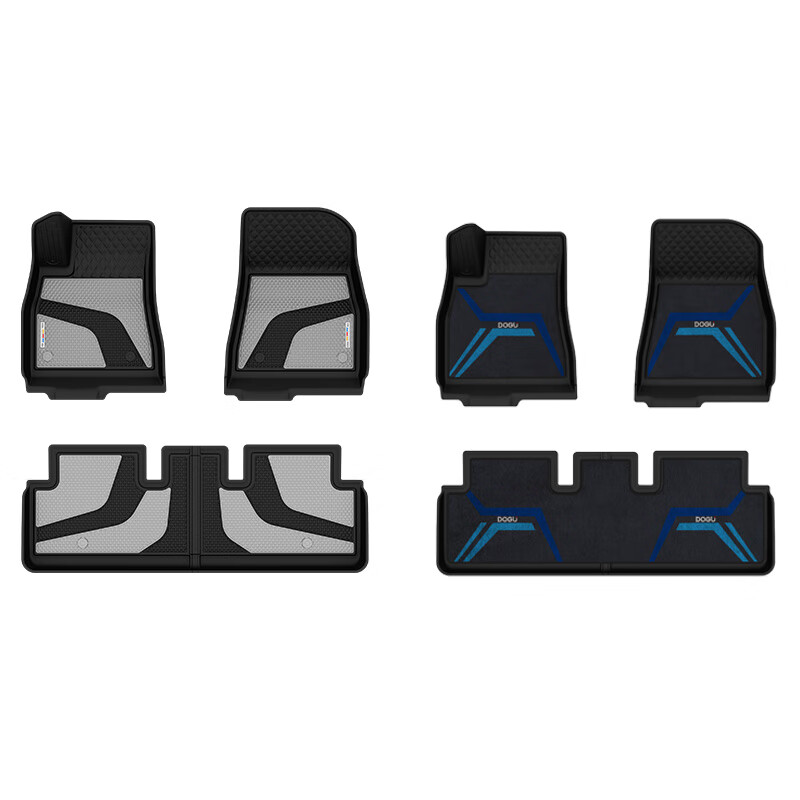 特斯拉model3焕新版专用 全TPE汽车脚垫+毯面 双层脚垫六件套