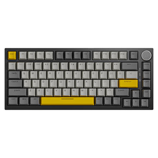 黑爵（AJAZZ）AK820有线机械键盘 全键热插拔 Gasket结构客制化键盘 RGB 5层填充 PBT键帽 灰白黄 明月轴 有线 灰白黄明月轴 下灯位 RGB