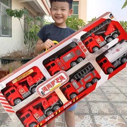 班迪萌 大号消防车玩具套装六一儿童节礼物惯性洒水工程车男孩小汽车模型