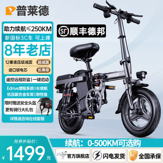 普莱德 GE4-7 电动自行车 48V20Ah锂电池 银黑色