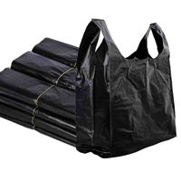 洁自美 背心式手提家用办公垃圾袋收纳防尘黑色背心袋32*60cm 5000个/件