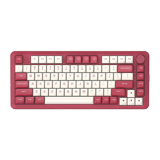 KS82 PRO 81键+多媒体旋钮 三模机械键盘 白红 龙吟轴 RGB