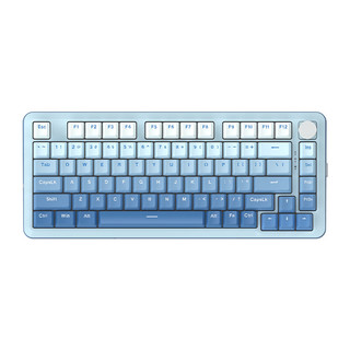 REDRAGON 红龙 KS82 PRO 81键+多媒体旋钮 三模机械键盘 渐变蓝 木姜子轴 RGB