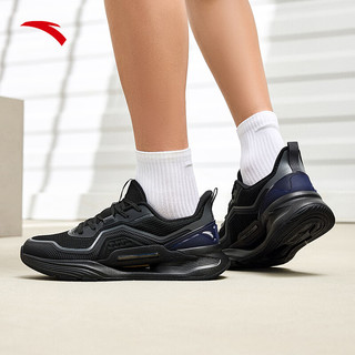 安踏【送定金】男子训练鞋2024夏季有氧训练慢跑鞋网面运动鞋 基础黑-2 44
