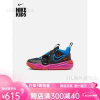 耐克（NIKE）男女童TEAMHUSTLE11幼童运动童鞋冬篮球FD6727 001黑/清透蓝/树莓红/亮深红 31码 (脚长约19CM)