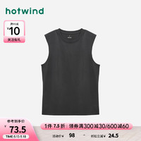 热风（Hotwind）背心男2024年夏季男士基本款休闲舒适透气宽松背心吊带 09灰色 L
