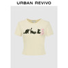 URBAN REVIVO 女士潮流趣味休闲时髦萌宠印花T恤 UWV440208