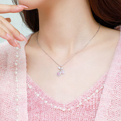 CHOW TAI SENG 周大生 银项链女 樱桃颈链个性设计高级感锁骨链520礼物送女友