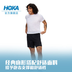 HOKA ONE ONE 新款男士夏季7英寸二合一短裤跑步运动透气舒适黑色