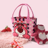 BANDGEWOO 阪织屋 草莓熊PEKO布朗熊编织包手提包