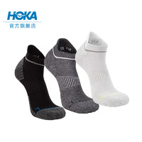 HOKA ONE ONE 男女款夏跑步短袜套装 NO-SHOW RUN SOCK 3-PACK透气 白色/黑色/灰色 L