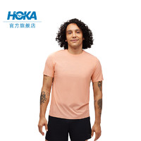 HOKA ONE ONE 新款男款夏季专业跑步短袖T透气运动轻便修身舒适 木瓜色 M
