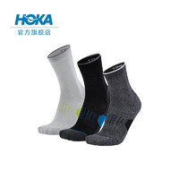 HOKA ONE ONE 中筒夏季跑步运动袜CREW RUN SOCK三双组合装透气 白色/黑色/灰色（3双装） M（推荐女士）
