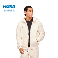 HOKA ONE ONE 男款春季全拉链抓绒保暖卫衣HOKA ESSENTIAL FZ HOODIE 蛋酒色 S