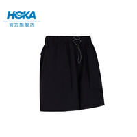 HOKA ONE ONE 新款女款夏季户外短裤徒步旅行透气干爽可调节黑色 黑色 XS