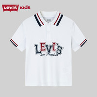 Levi's李维斯童装儿童短袖Polo衫2024夏透气上衣 明亮白 150/72(M)