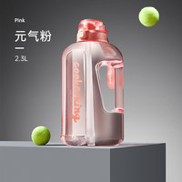 炊大皇塑料杯大容量水壶吨吨桶夏季大肚杯运动水壶塑料水杯粉色2.3L 元气粉 2300ml