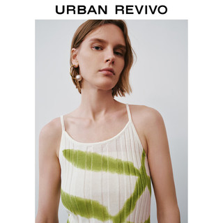 URBAN REVIVO 女装时尚薄荷曼波撞色织染吊带背心UWH940057 米白 XS