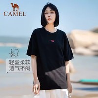 CAMEL 骆驼 零感防晒户外圆领速干T恤女款新款短袖时尚休闲上衣男款