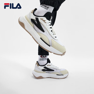 FILA 斐乐男鞋PIONIERE摩登运动鞋2024夏季休闲鞋跑步鞋 雨雾灰/开心果黄-NP 42.5