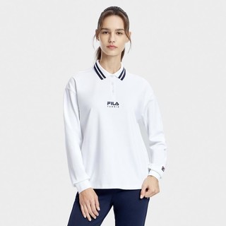 FILA 斐乐 女装女式Polo衫女子时尚休闲百搭透气针织长袖