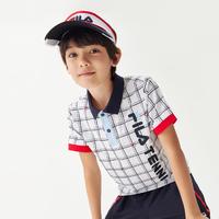 FILA 斐乐 男中大童短袖（130-170）夏季运动休闲针织短袖POLO衫