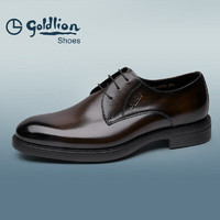 goldlion 金利来 男鞋正装鞋男士时尚商务皮鞋舒适耐磨德比鞋G502740432CCA棕色41