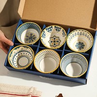 舍里 陶瓷碗复古风家用吃饭碗 6个装