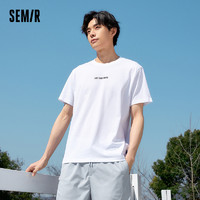 Semir 森马 t恤男短袖夏季白色打底衫女纯棉内搭半袖上衣潮牌