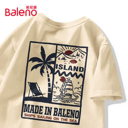 Baleno 班尼路 短袖t恤男夏季青少年ins美式潮牌宽松半袖男士休闲纯棉上衣五分袖