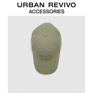 URBAN REVIVO2024夏季男士休闲刺绣字母棒球帽UAMA40078 灰绿 F