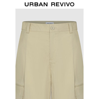 URBAN REVIVO 女装轻户外低饱和度口袋宽松宽腿裤UWU640043 卡其 XXS