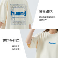 hummel 腰果花潮流情侣T恤复古高街重磅抗皱短袖男情侣款打底衫女