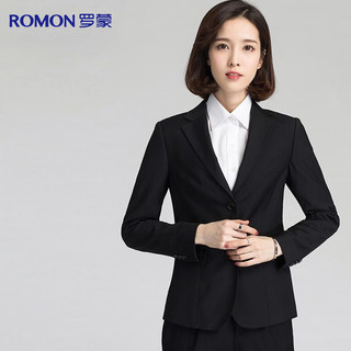 ROMON 罗蒙 西服套装女士职业装修身单西正装商务OL女式面试工作通勤西装外套 XL套装