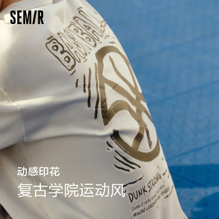 森马（Semir）短袖T恤男2024夏时尚潮流印花上衣复古运动风 贝壳卡50244 175/92A/L