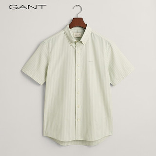 GANT甘特2024春季男装简约纯色短袖衬衫|843000002 345-乳白抹茶色 XXL