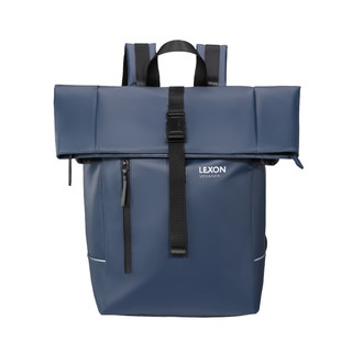 乐上（LEXON）双肩背包男时尚可扩容电脑书包休闲通勤旅行防泼水旅行背包 蓝色