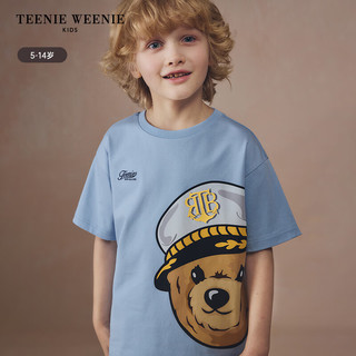 Teenie Weenie Kids小熊童装24夏季男童柔软舒适凉感短袖T恤 蓝色 1