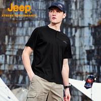 Jeep 吉普 夏季户外新款纯棉T恤男吸湿透气短袖亲肤弹力徒步登山服