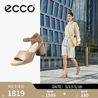 爱步（ECCO）女士凉鞋 2024年夏季粗跟厚底凉鞋通勤女鞋 雕塑222883 裸色22288304084 37