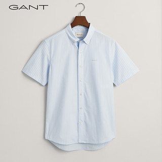 GANT甘特2024春季男装简约纯色短袖衬衫843000002 436-蓝色 S