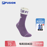 FILA FUSION斐乐潮牌款高腰袜2024夏季撞色运动袜长筒袜 酱紫色-PU M