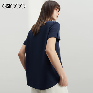 G2000【肌理感】女装2024春夏可调节袖口休闲短袖衬衫【合G2】 肌理感-靛蓝方领衬衫26寸 32