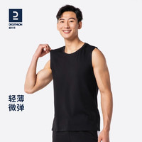 DECATHLON 迪卡侬 背心健身打底无袖运动t恤 5223870 黑色 L