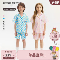 Teenie Weenie Kids小熊童装24夏季男女童纯棉混色格纹套装 粉色-上衣 160cm