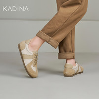 Kadina 卡迪娜 24年春季运动休闲鞋户外简约系带平底女鞋KWC240101 KWC240101-杏色 37