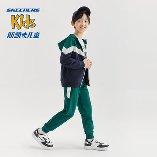 斯凯奇（Skechers）斯凯奇童鞋儿童低帮板鞋小白鞋校园男女童运动鞋 男童/低帮/白色/黑色/红色/WBRD 34码