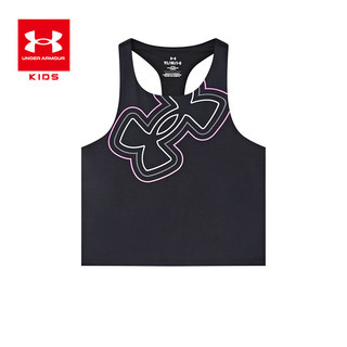 安德玛（Under Armour）女大童针织吸湿速干背心 黑色 150cm