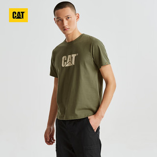 CAT卡特24春夏男户外Coolmax科技经典logo印花短袖T恤 绿色 L